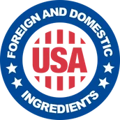 A foreign and domestic ingredients roundel used on the seller listing